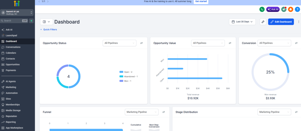 GoHighLevel Dashboard